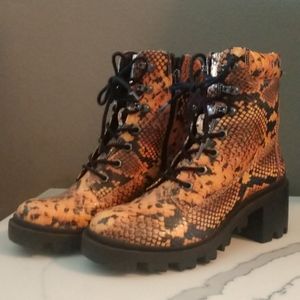 Steve Madden/Madden Girl Orange Snakeskin Boots